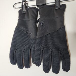 Spyder Mens Small Black Fleece Lined Winter Warm Gloves